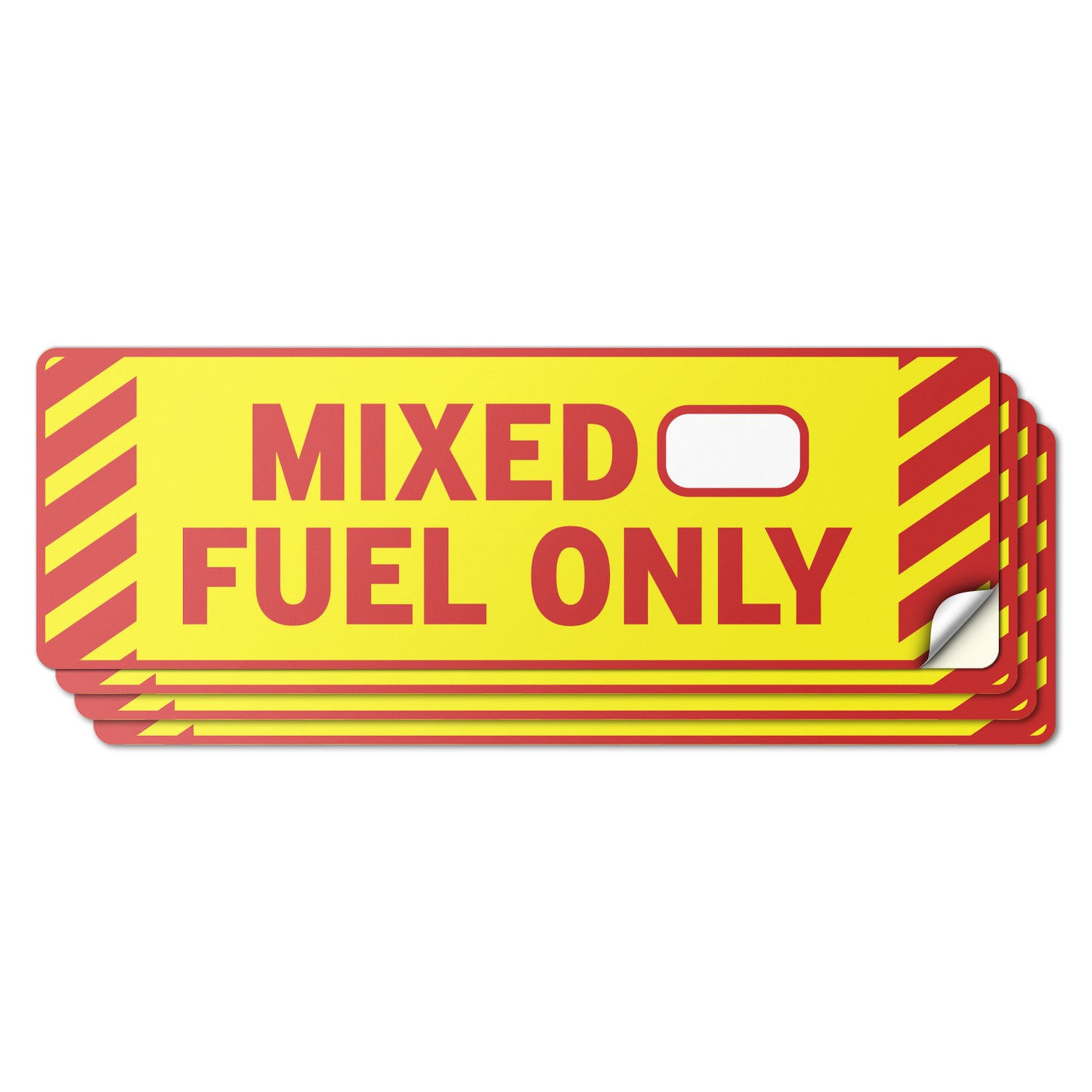 6 x 2in Fuel ID Decal: Mixed Fuel Only Sticker Weatherproof