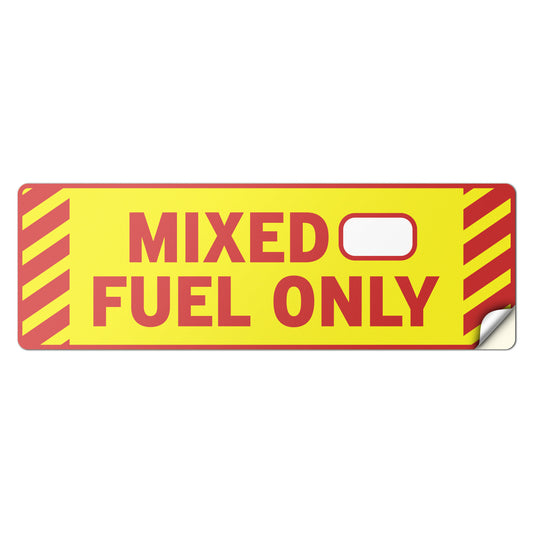 6 x 2in Fuel ID Decal: Mixed Fuel Only Sticker Weatherproof
