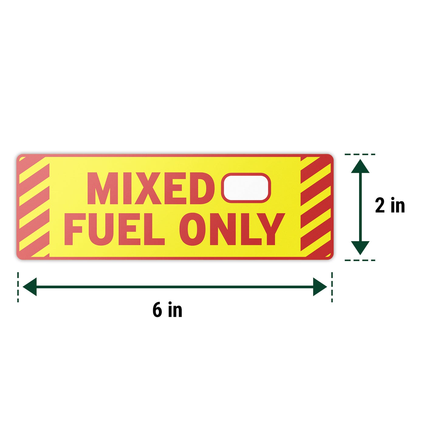 6 x 2in Fuel ID Decal: Mixed Fuel Only Sticker Weatherproof