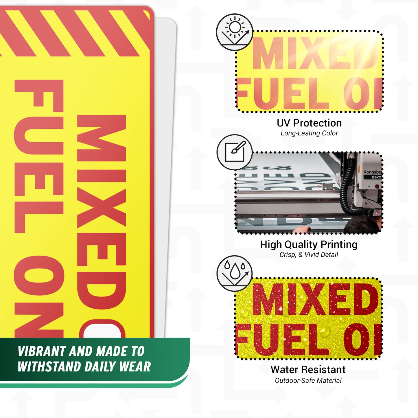 6 x 2in Fuel ID Decal: Mixed Fuel Only Sticker Weatherproof
