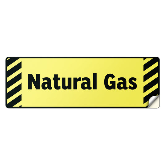 6 x 2in Fuel ID Decal: Natural Gas Weatherproof Sticker