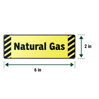 6 x 2in Fuel ID Decal: Natural Gas Weatherproof Sticker