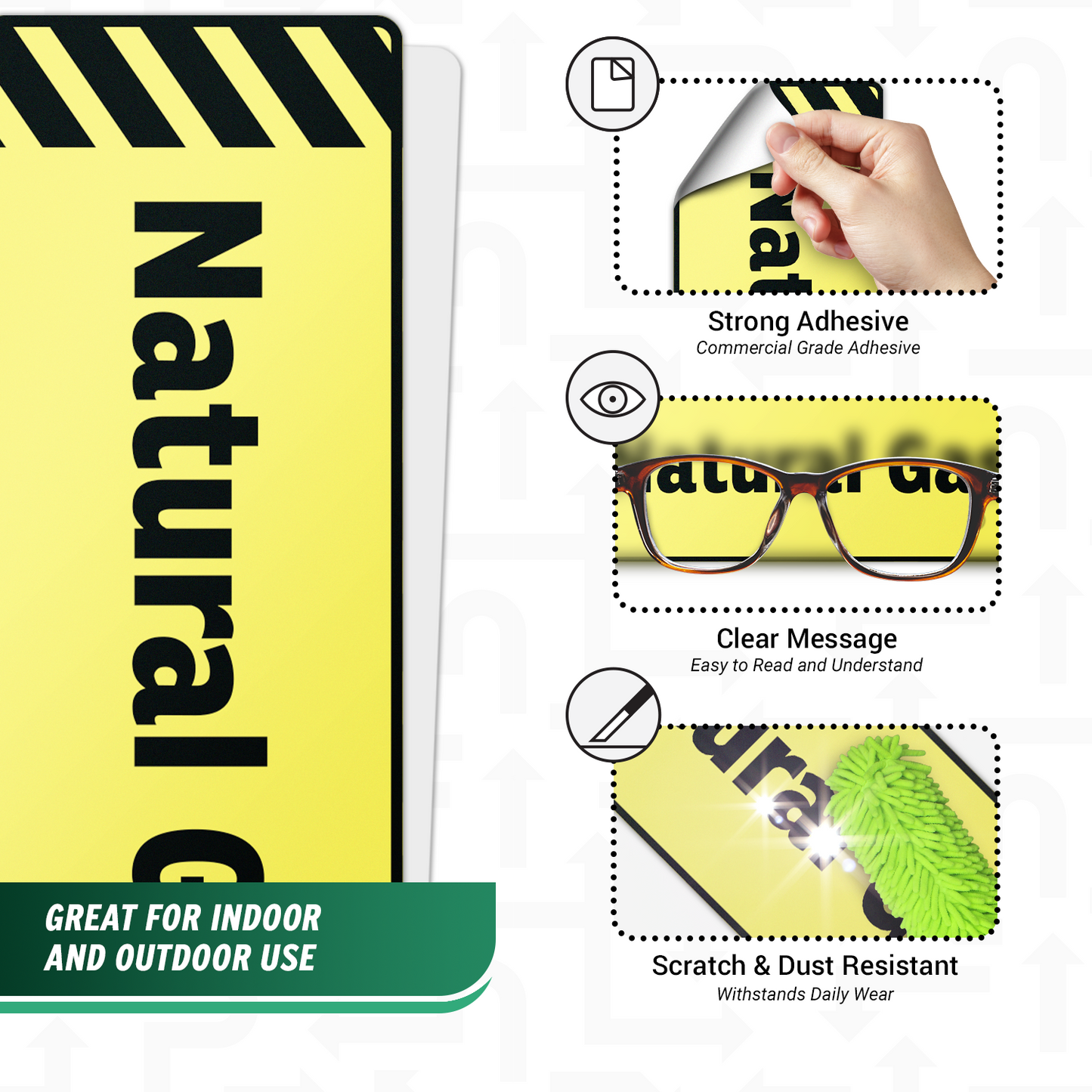 6 x 2in Fuel ID Decal: Natural Gas Weatherproof Sticker