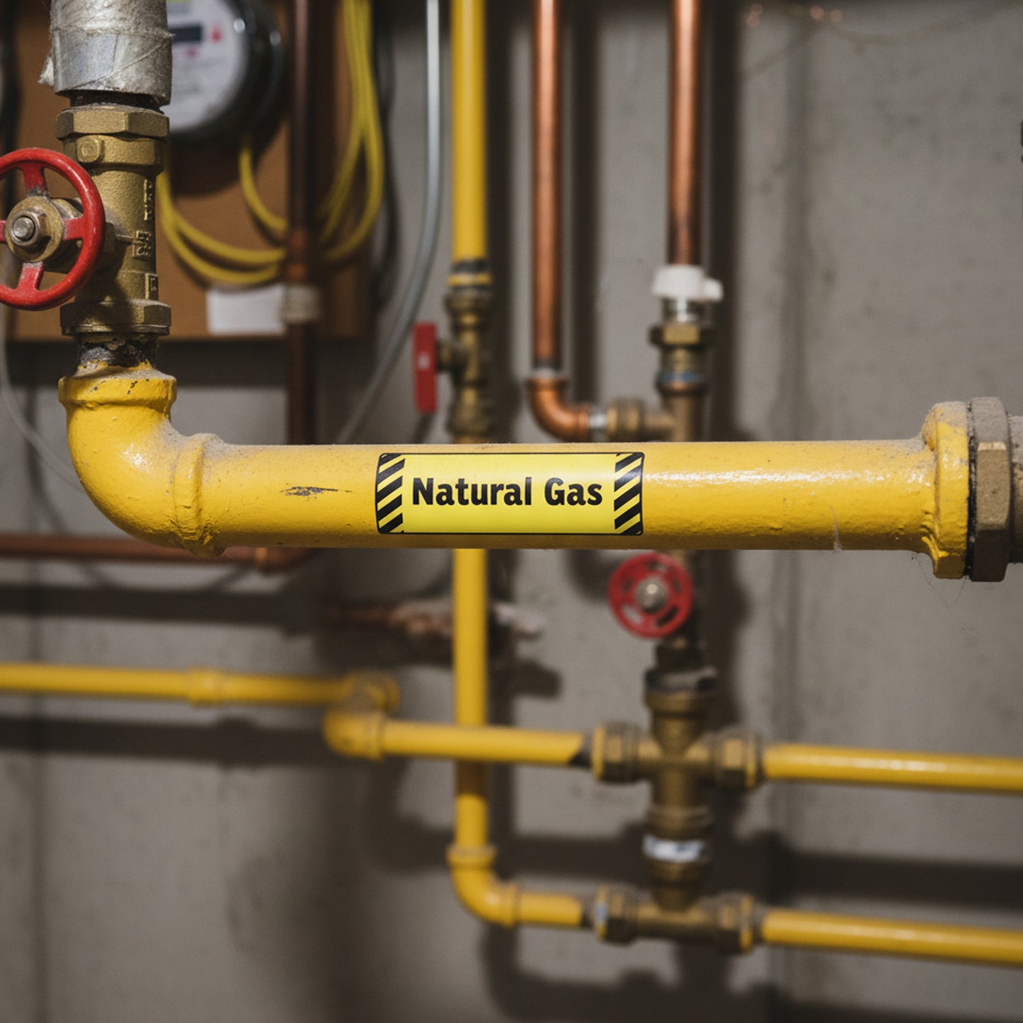 6 x 2in Fuel ID Decal: Natural Gas Weatherproof Sticker