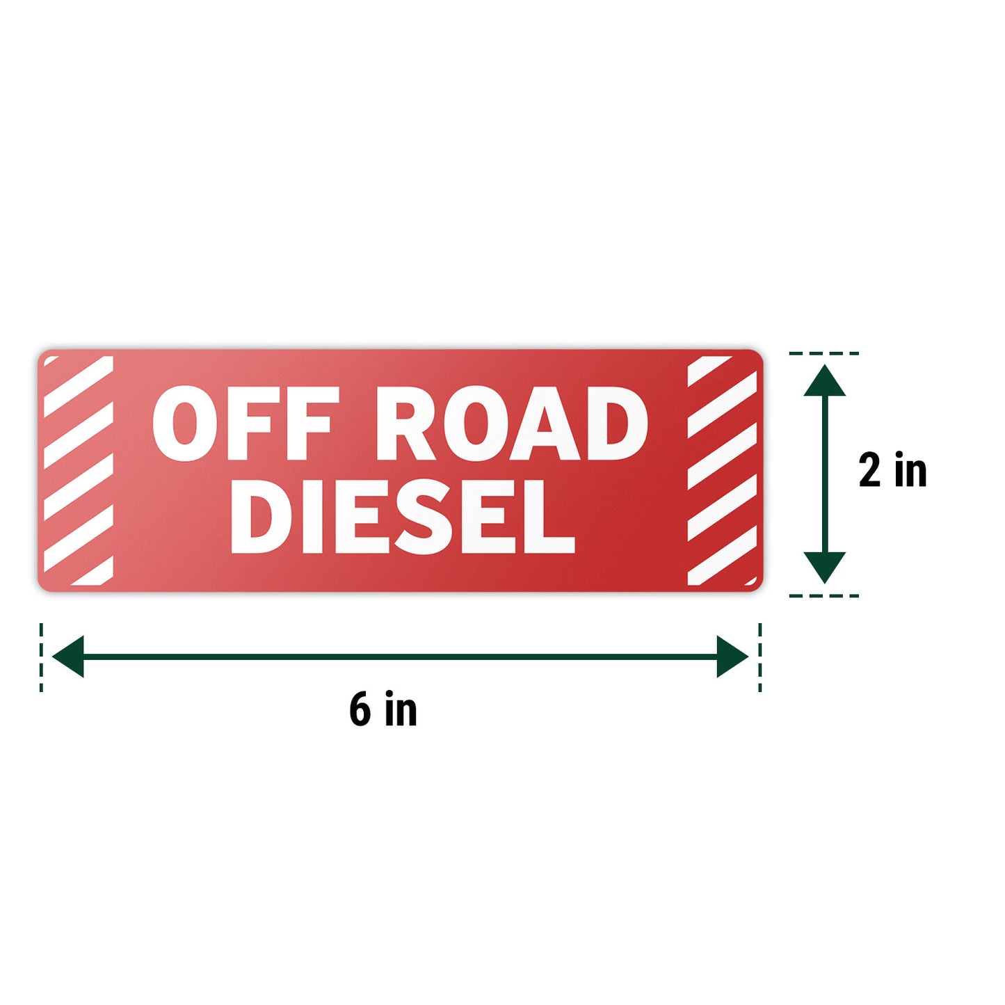 6 x 2in Fuel ID Decal: Off Road Diesel Vinyl Sticker