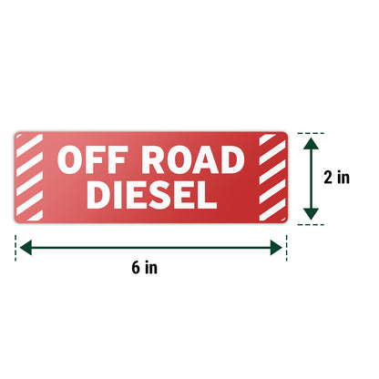 6 x 2in Fuel ID Decal: Off Road Diesel Vinyl Sticker