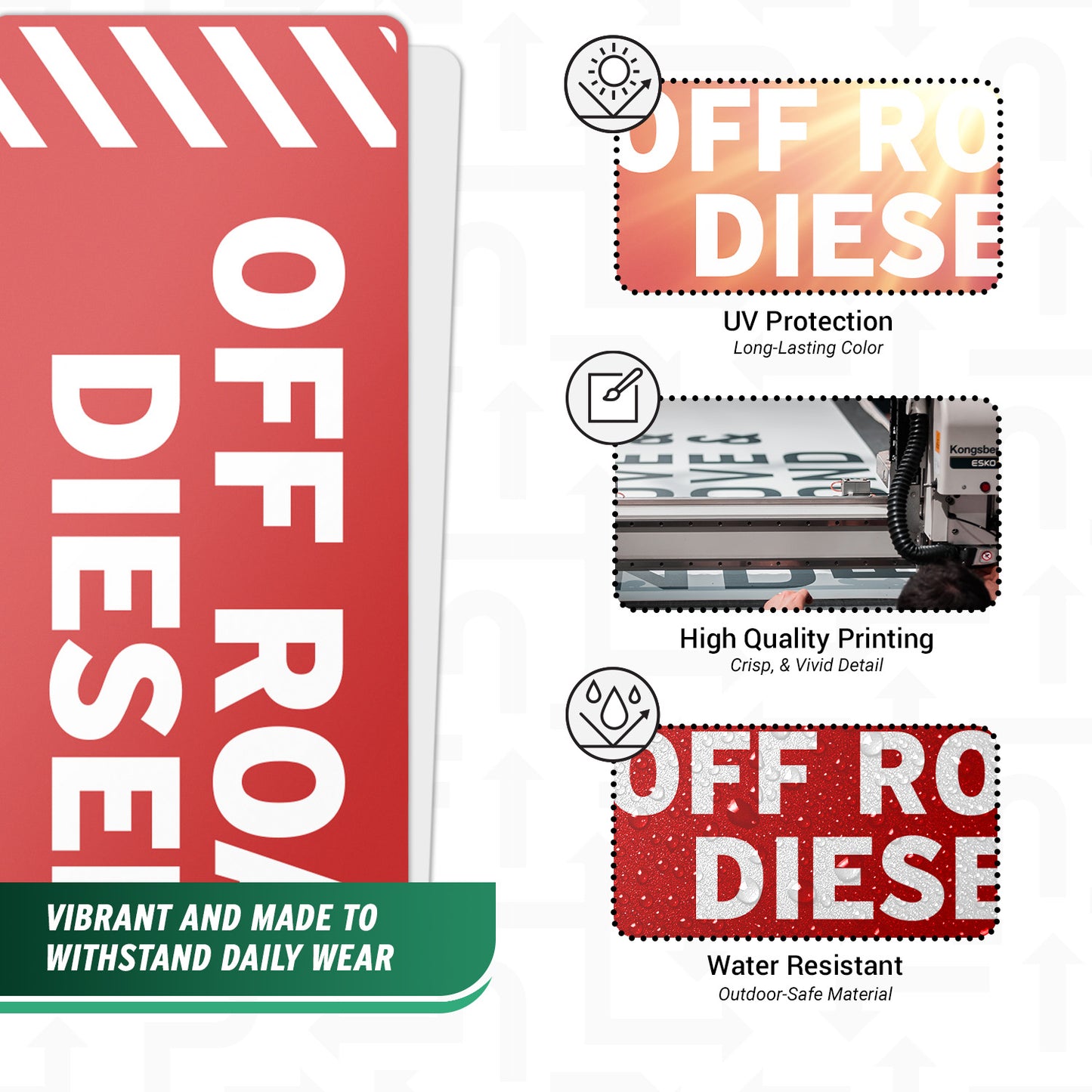 6 x 2in Fuel ID Decal: Off Road Diesel Vinyl Sticker