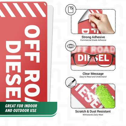 6 x 2in Fuel ID Decal: Off Road Diesel Vinyl Sticker
