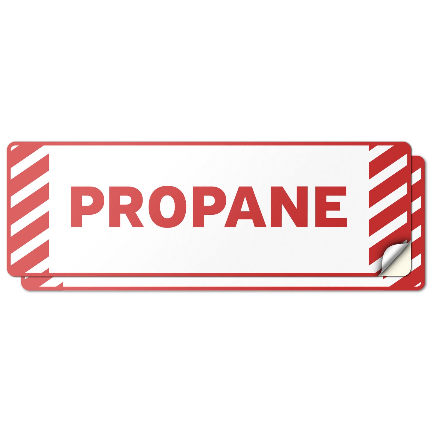 6 x 2in Fuel ID Decal: Propane Red Vinyl Sticker