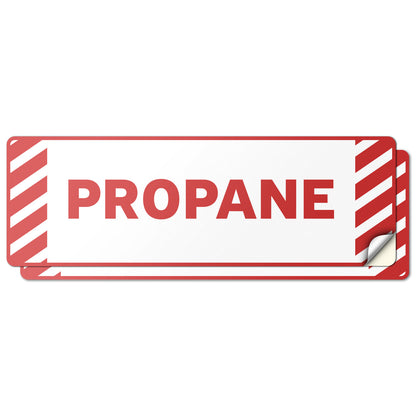 6 x 2in Fuel ID Decal: Propane Red Vinyl Sticker