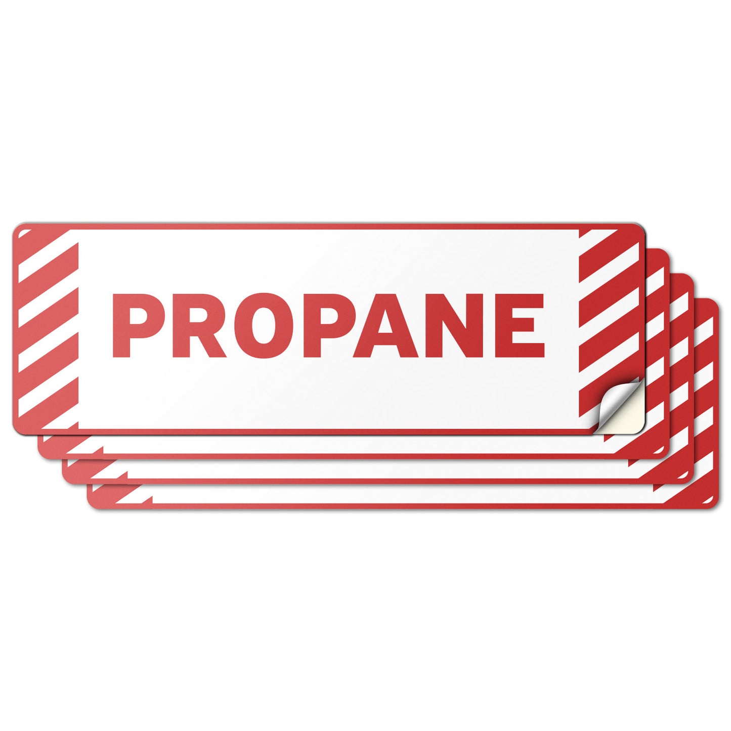 6 x 2in Fuel ID Decal: Propane Red Vinyl Sticker