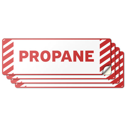 6 x 2in Fuel ID Decal: Propane Red Vinyl Sticker