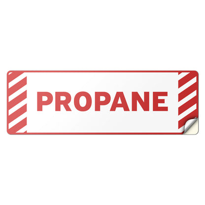 6 x 2in Fuel ID Decal: Propane Red Vinyl Sticker