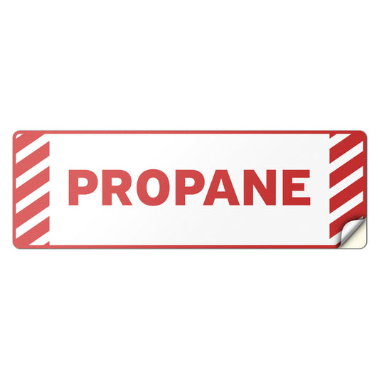 6 x 2in Fuel ID Decal: Propane Red Vinyl Sticker