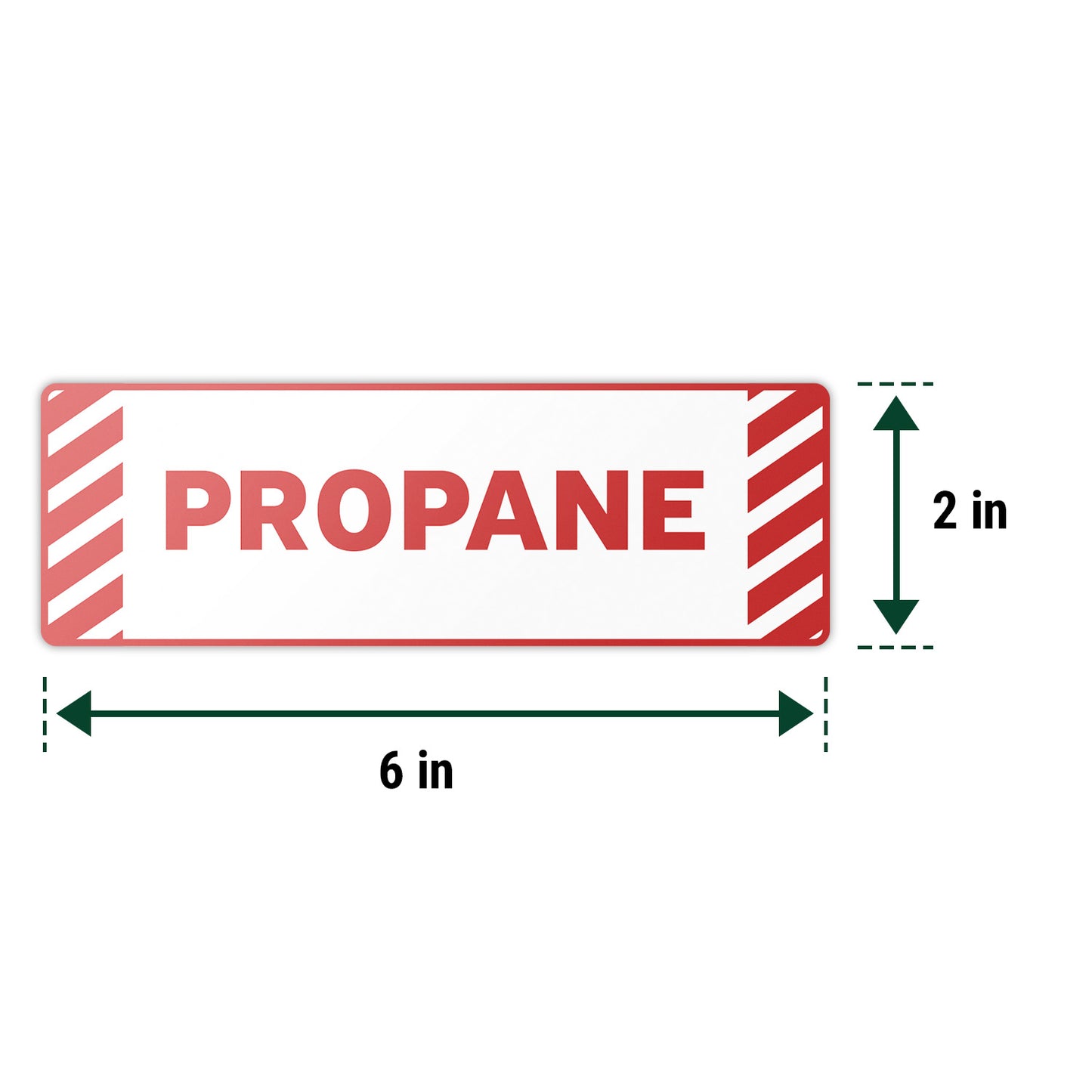 6 x 2in Fuel ID Decal: Propane Red Vinyl Sticker