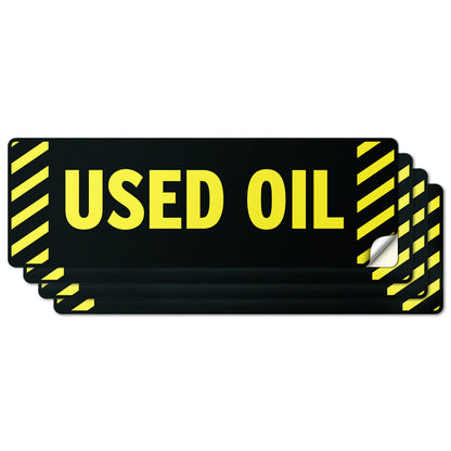 6 x 2in Used Oil Decal: Weatherproof Fuel & Equipment Label