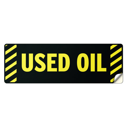 6 x 2in Used Oil Decal: Weatherproof Fuel & Equipment Label