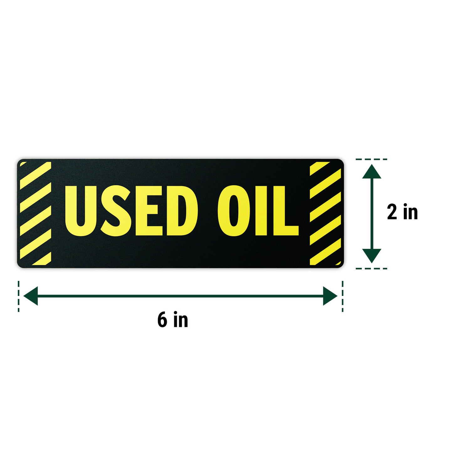 6 x 2in Used Oil Decal: Weatherproof Fuel & Equipment Label