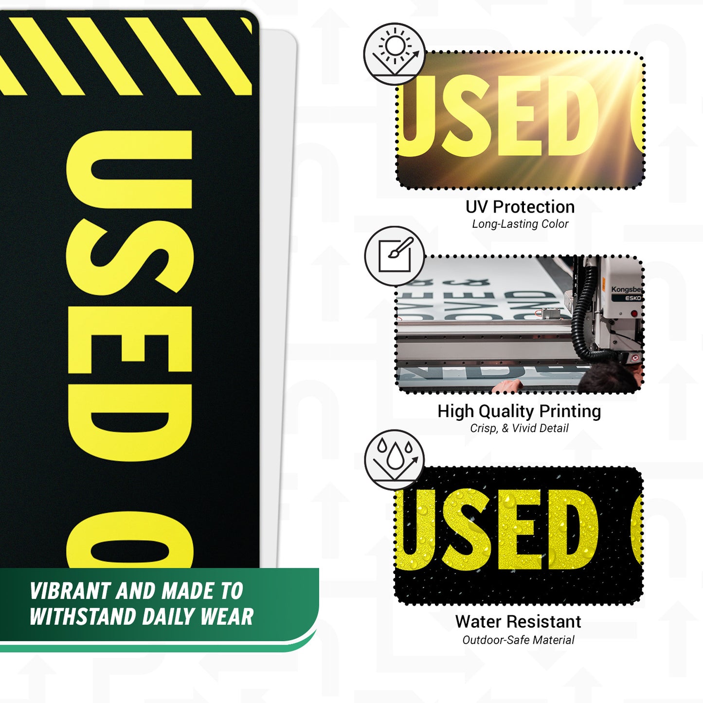 6 x 2in Used Oil Decal: Weatherproof Fuel & Equipment Label