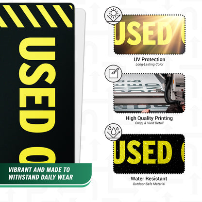 6 x 2in Used Oil Decal: Weatherproof Fuel & Equipment Label