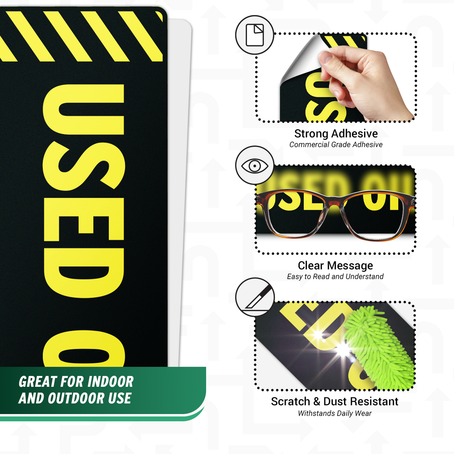 6 x 2in Used Oil Decal: Weatherproof Fuel & Equipment Label
