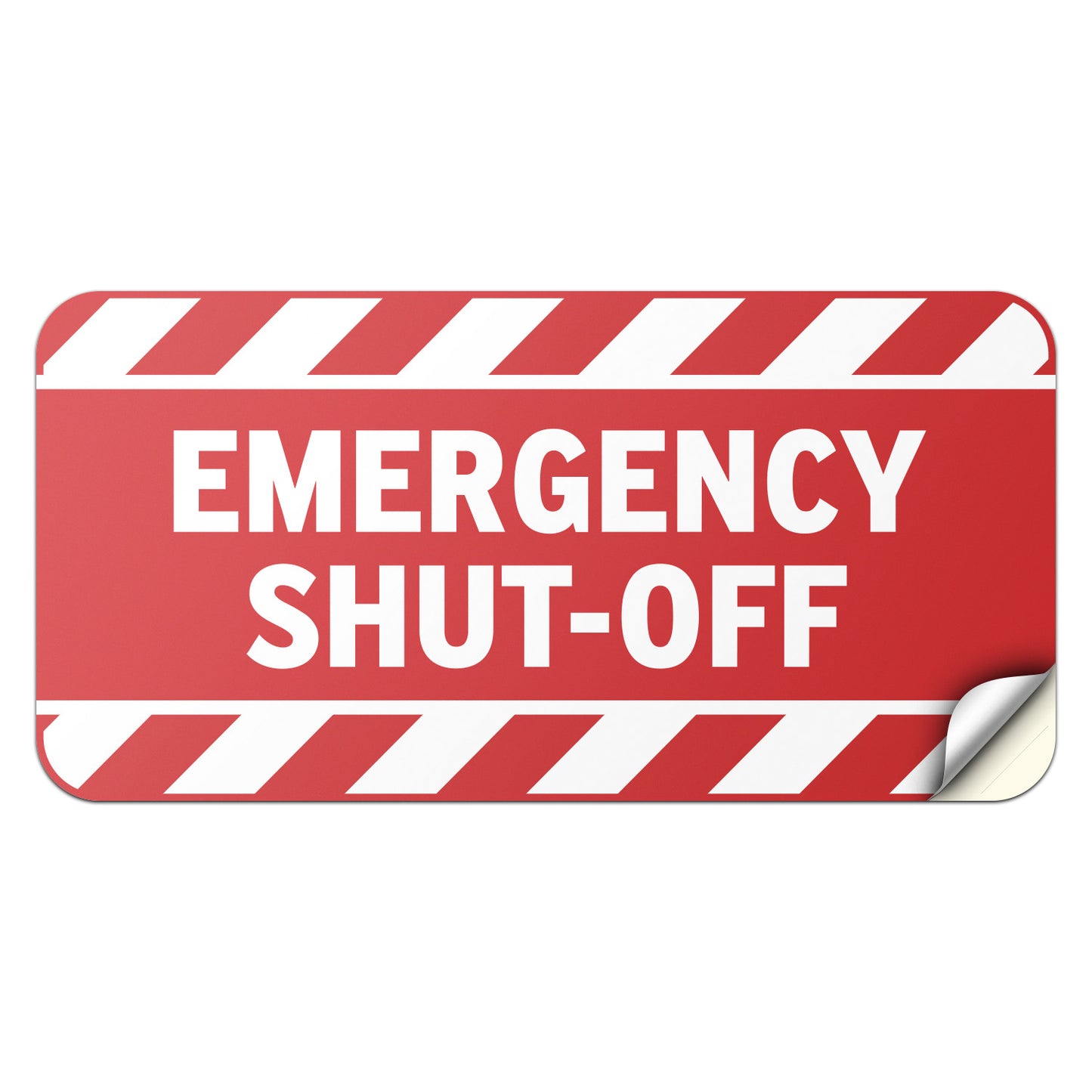 2 x 1in Safety Notice Decal: Emergency Shut Off Vinyl Sticker