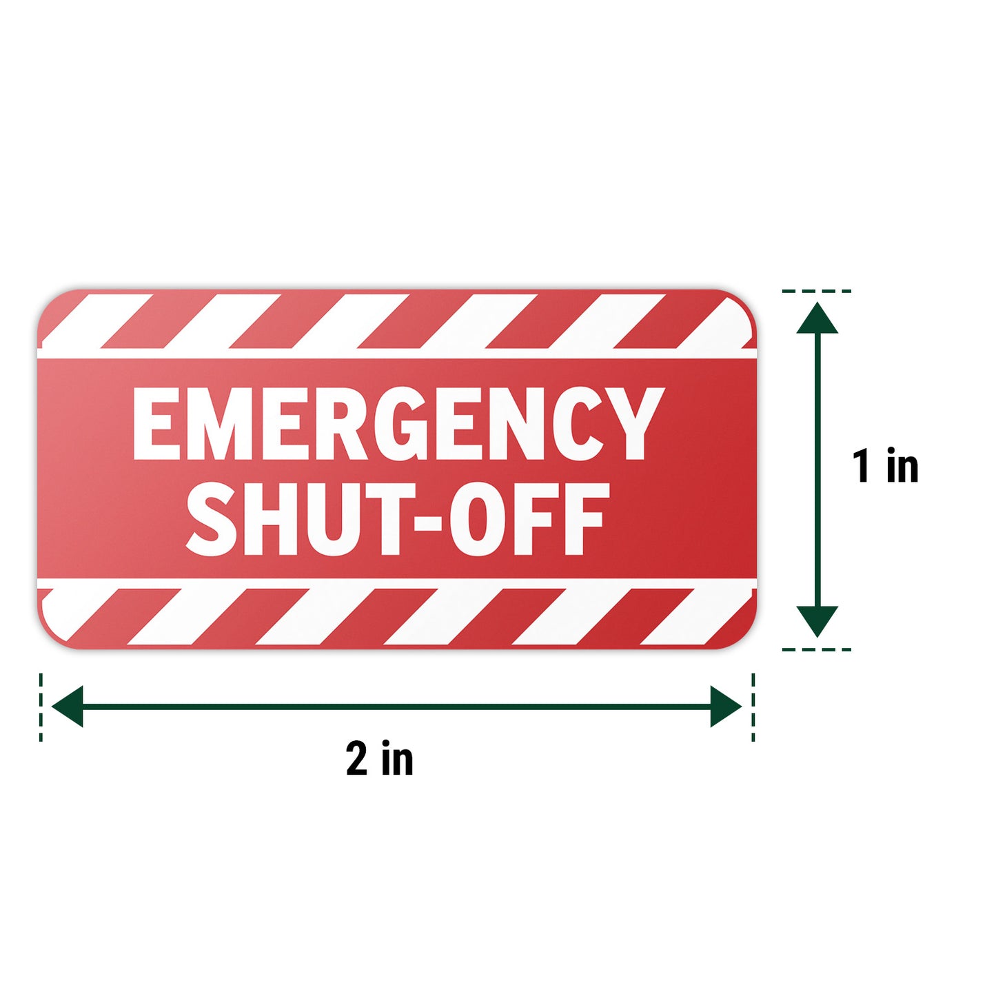 2 x 1in Safety Notice Decal: Emergency Shut Off Vinyl Sticker