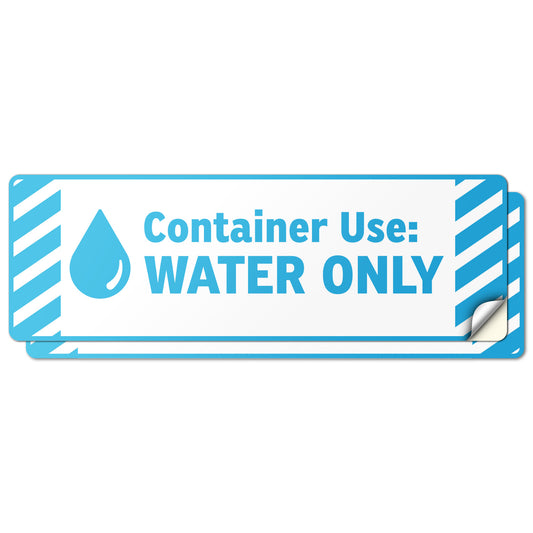 6 x 2in Fuel ID Decal: Water Only Label (Blue)