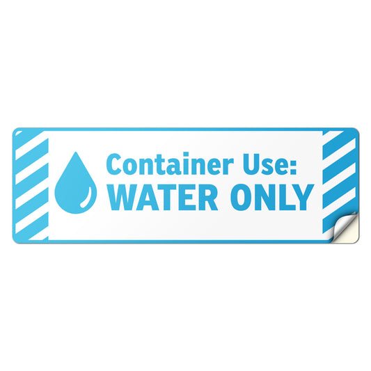 6 x 2in Fuel ID Decal: Water Only Label (Blue)