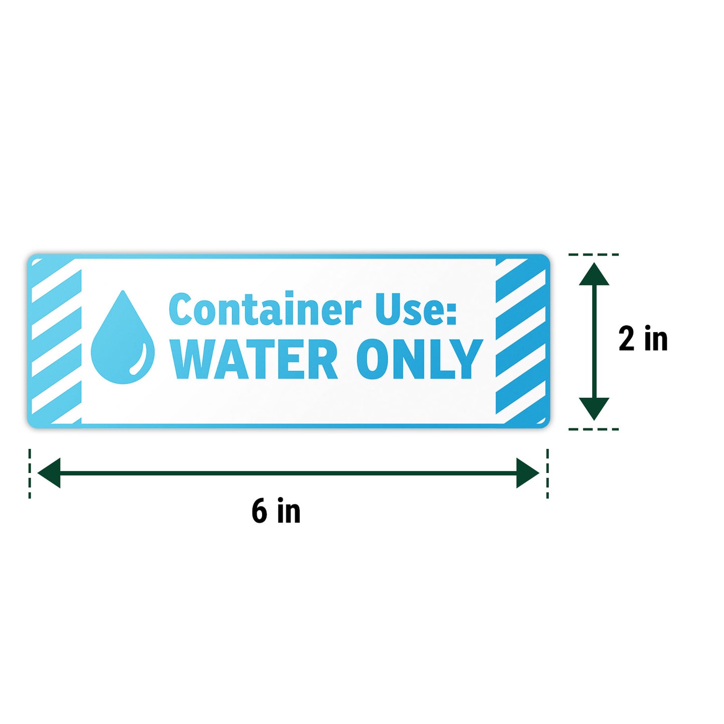 6 x 2in Fuel ID Decal: Water Only Label (Blue)