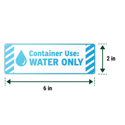 6 x 2in Fuel ID Decal: Water Only Label (Blue)