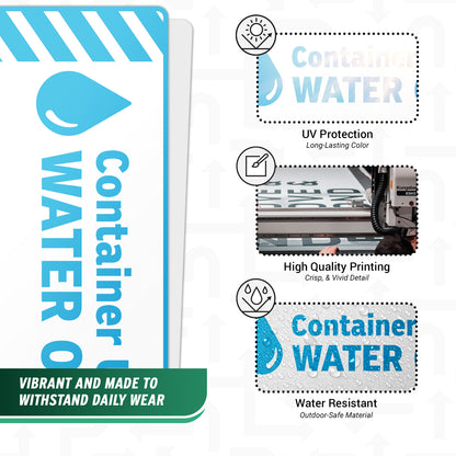 6 x 2in Fuel ID Decal: Water Only Label (Blue)
