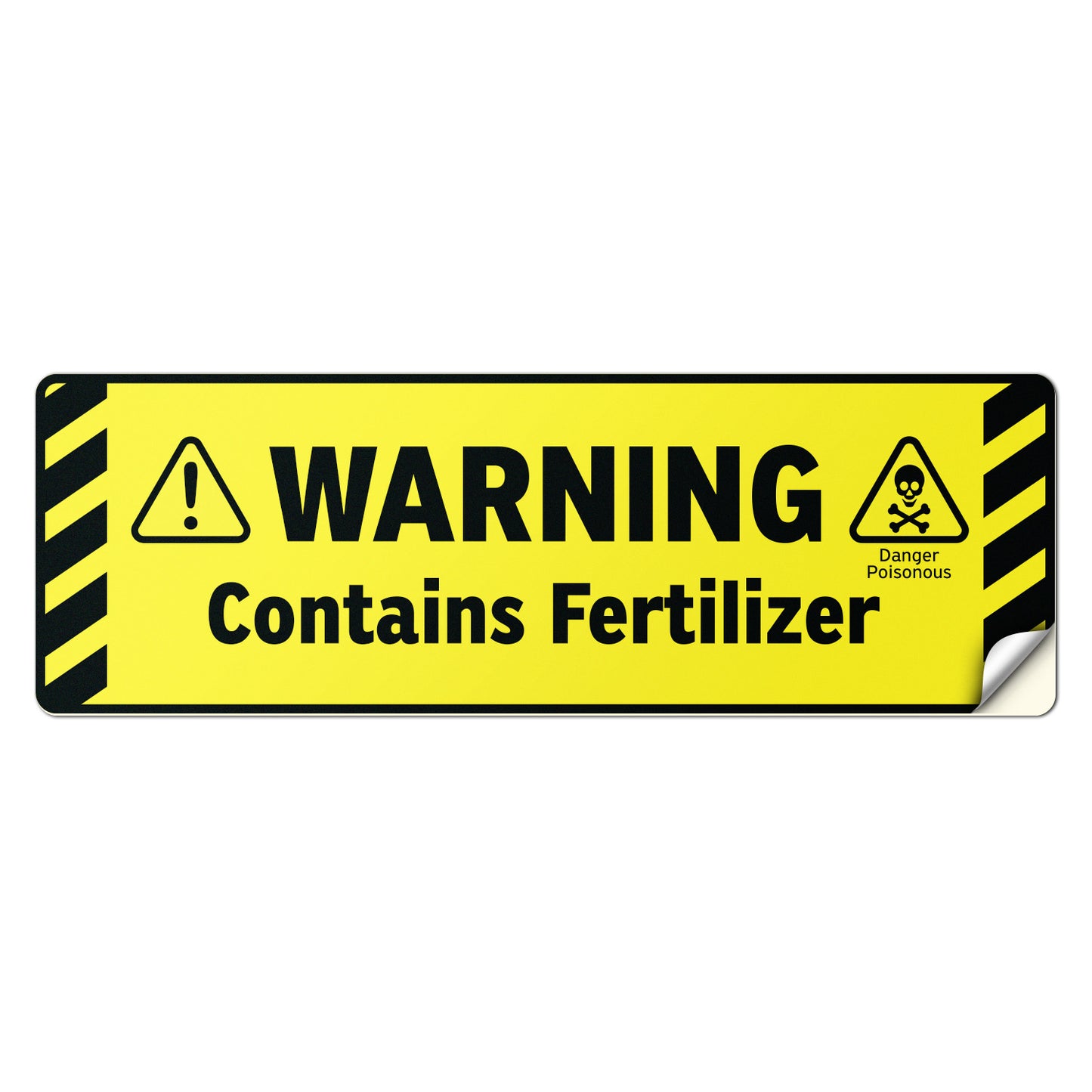 6 x 2in Warning Sticker: Contains Fertilizer Safety Label