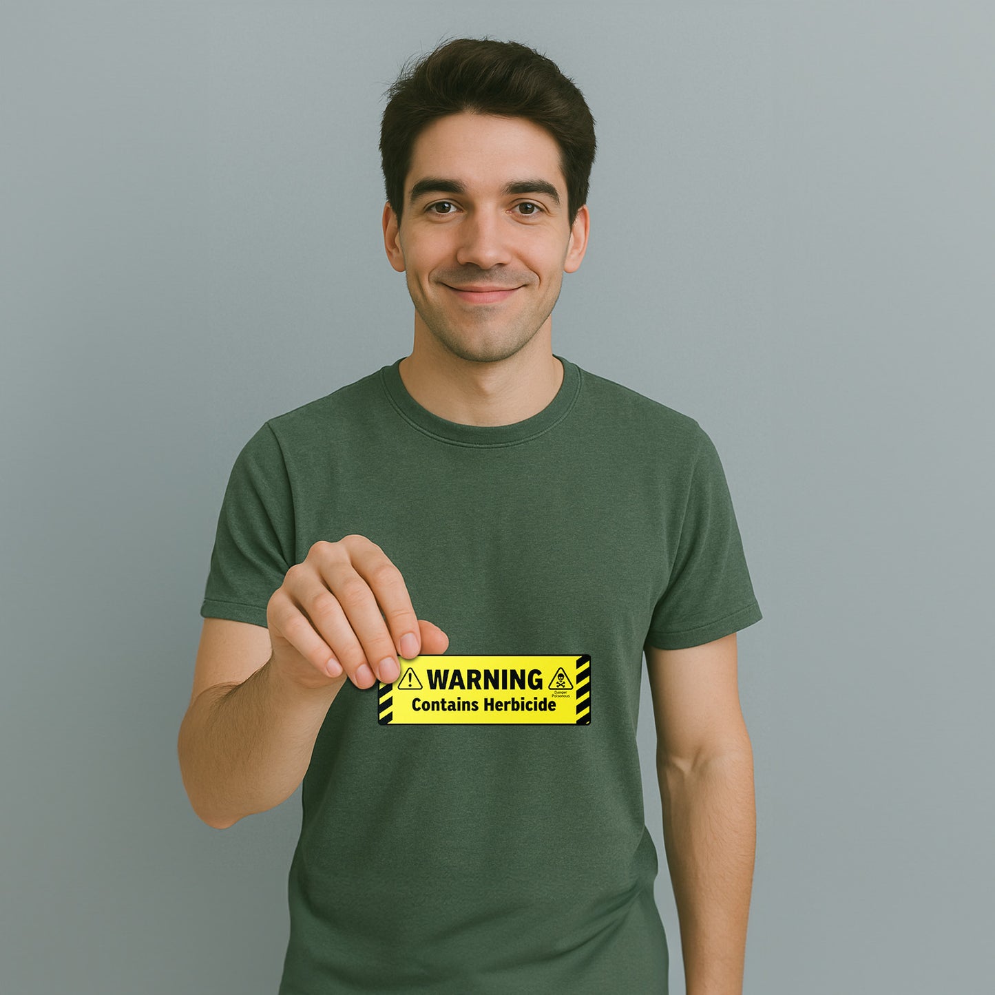 6 x 2in Warning Sticker: Contains Herbicide Safety Label