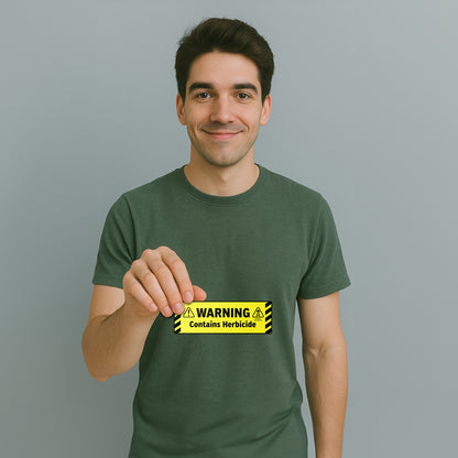 6 x 2in Warning Sticker: Contains Herbicide Safety Label