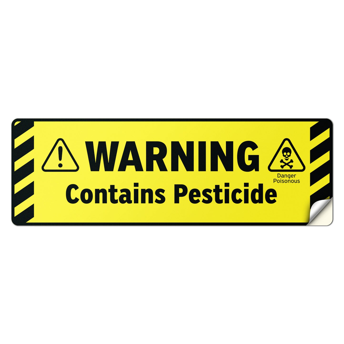 6 x 2in Warning Sticker: Contains Pesticide Safety Label