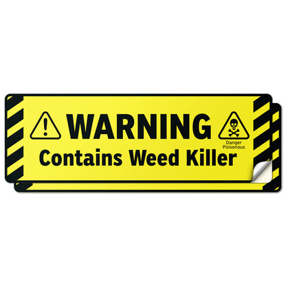 6 x 2in Weed Killer Warning Vinyl Sticker: Garden & Agricultural Safety Label