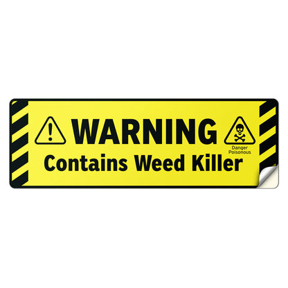 6 x 2in Weed Killer Warning Vinyl Sticker: Garden & Agricultural Safety Label