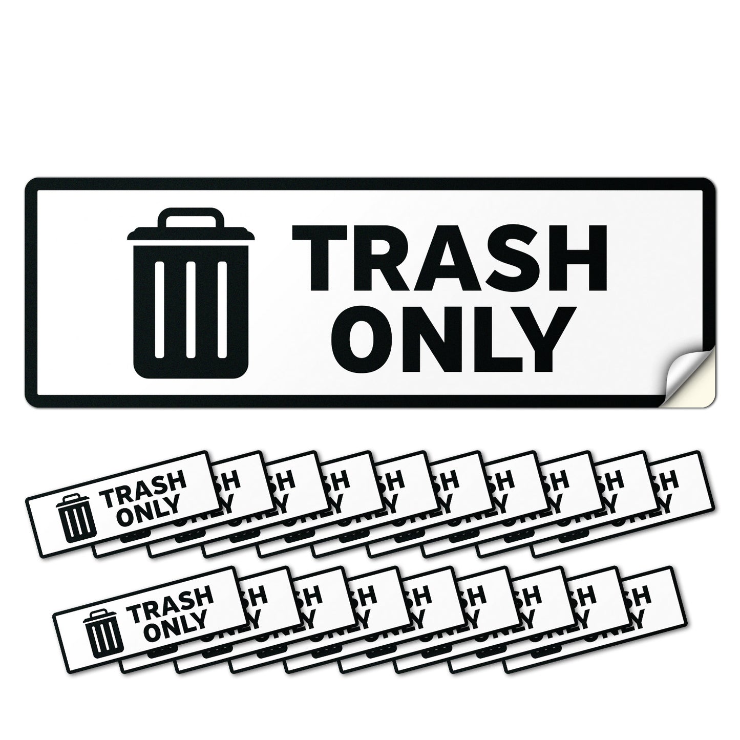 6 x 2in Waste Bin Label: Trash Only Sticker