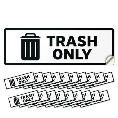 6 x 2in Waste Bin Label: Trash Only Sticker