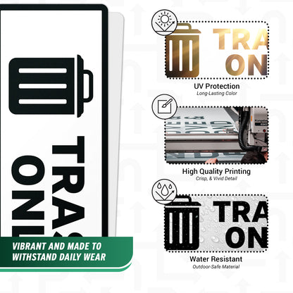 6 x 2in Waste Bin Label: Trash Only Sticker