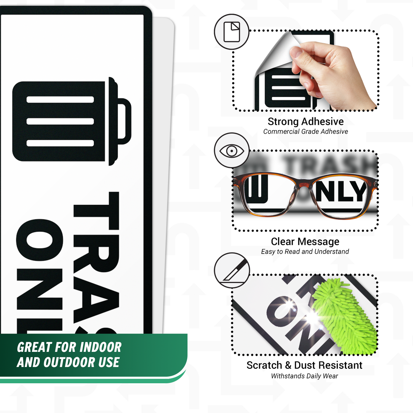 6 x 2in Waste Bin Label: Trash Only Sticker