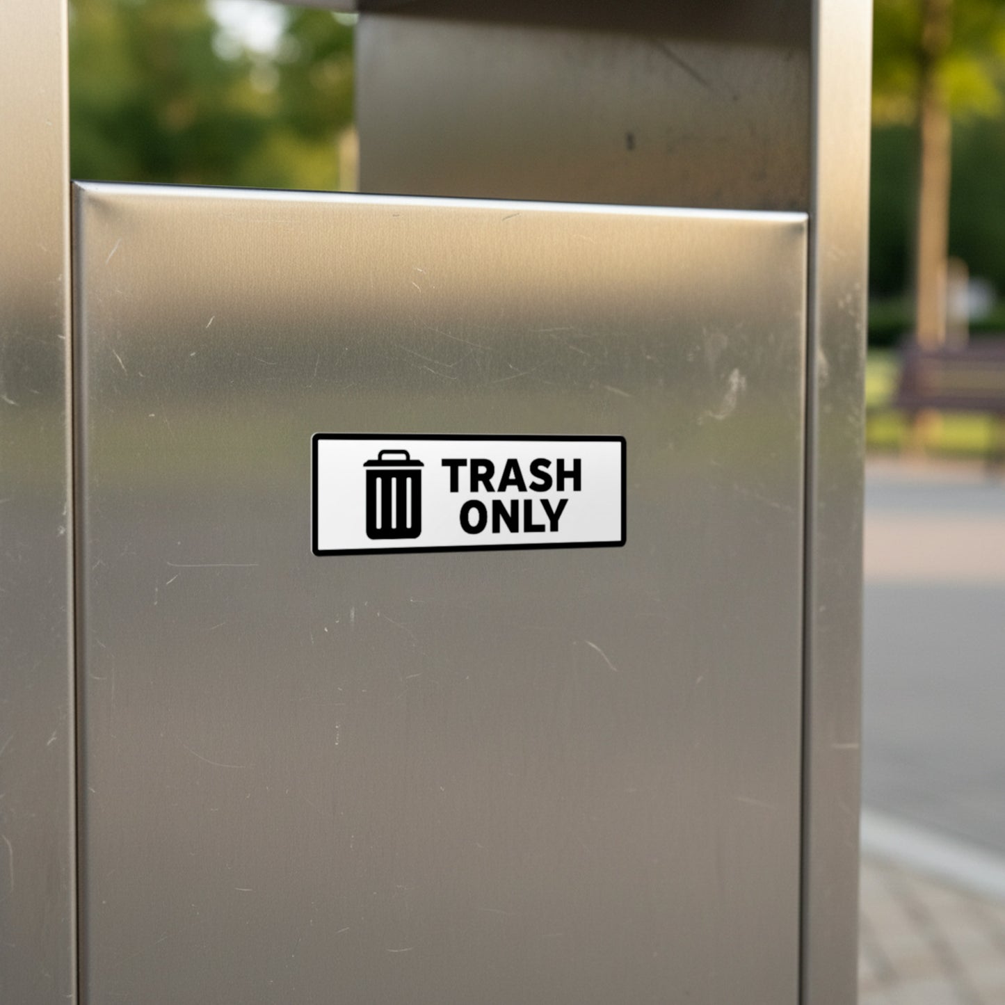6 x 2in Waste Bin Label: Trash Only Sticker