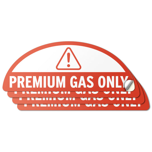2.17 x 0.82in Fuel Cap Sticker: Premium Gas Only Decal