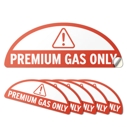 2.17 x 0.82in Fuel Cap Sticker: Premium Gas Only Decal