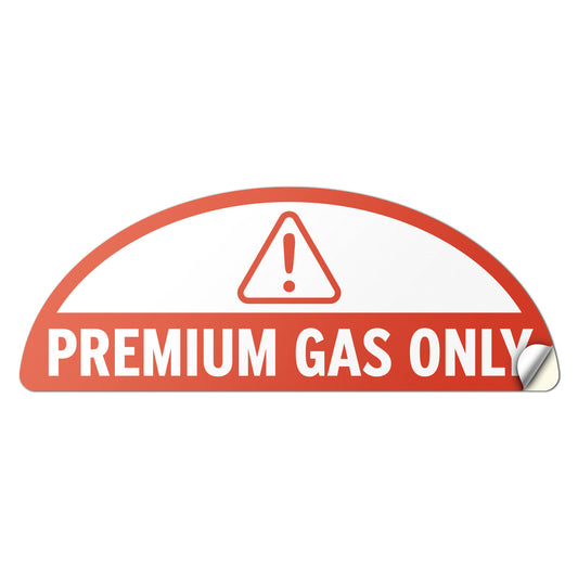2.17 x 0.82in Fuel Cap Sticker: Premium Gas Only Decal