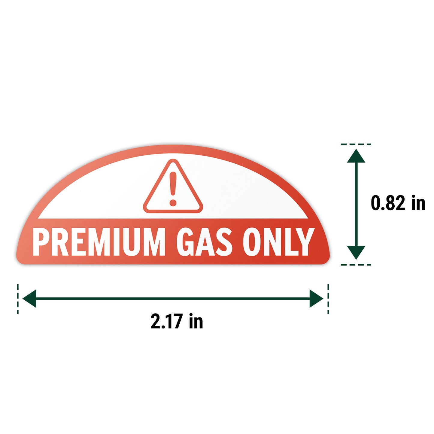 2.17 x 0.82in Fuel Cap Sticker: Premium Gas Only Decal