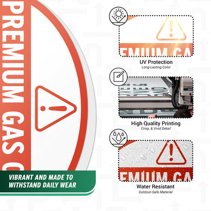 2.17 x 0.82in Fuel Cap Sticker: Premium Gas Only Decal
