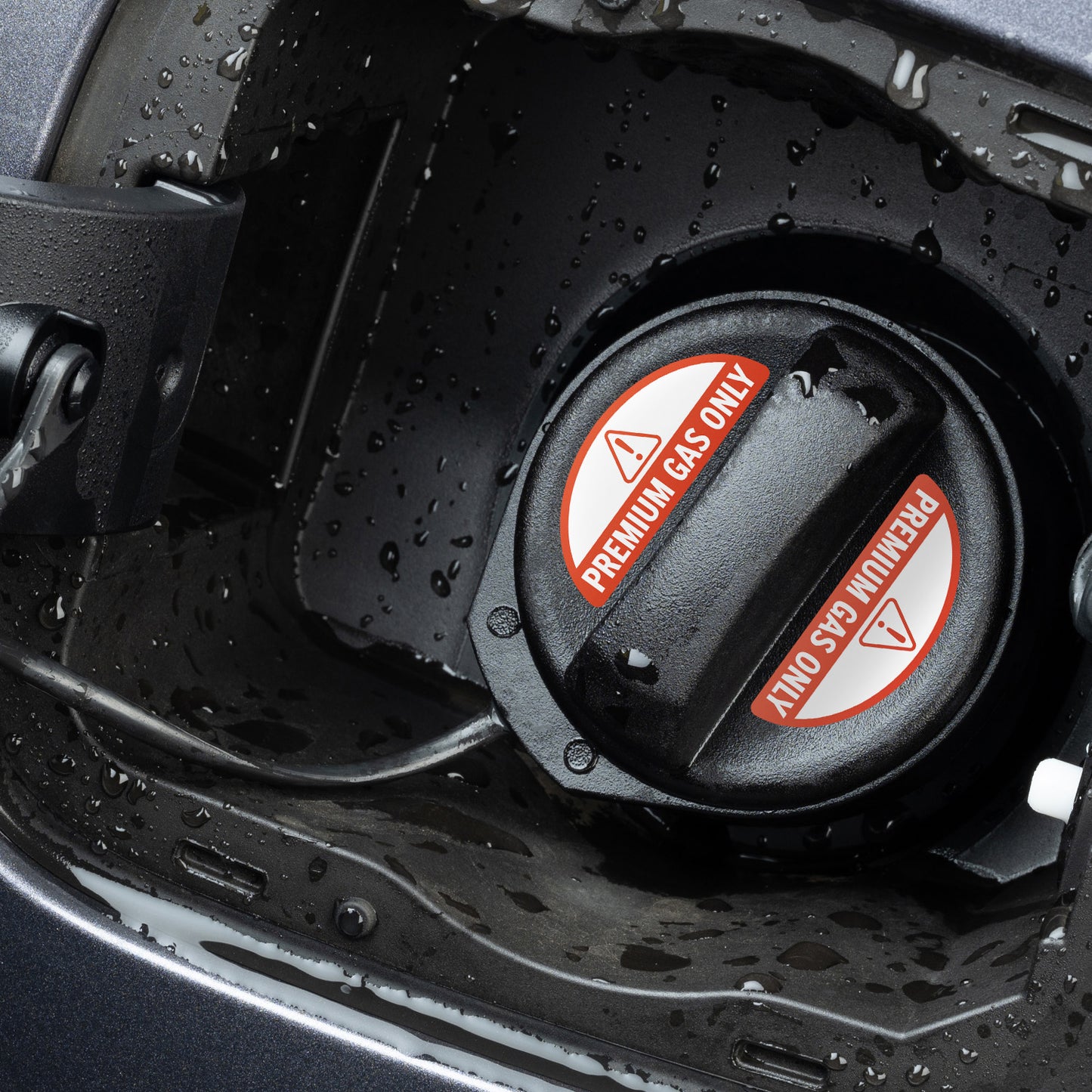 2.17 x 0.82in Fuel Cap Sticker: Premium Gas Only Decal