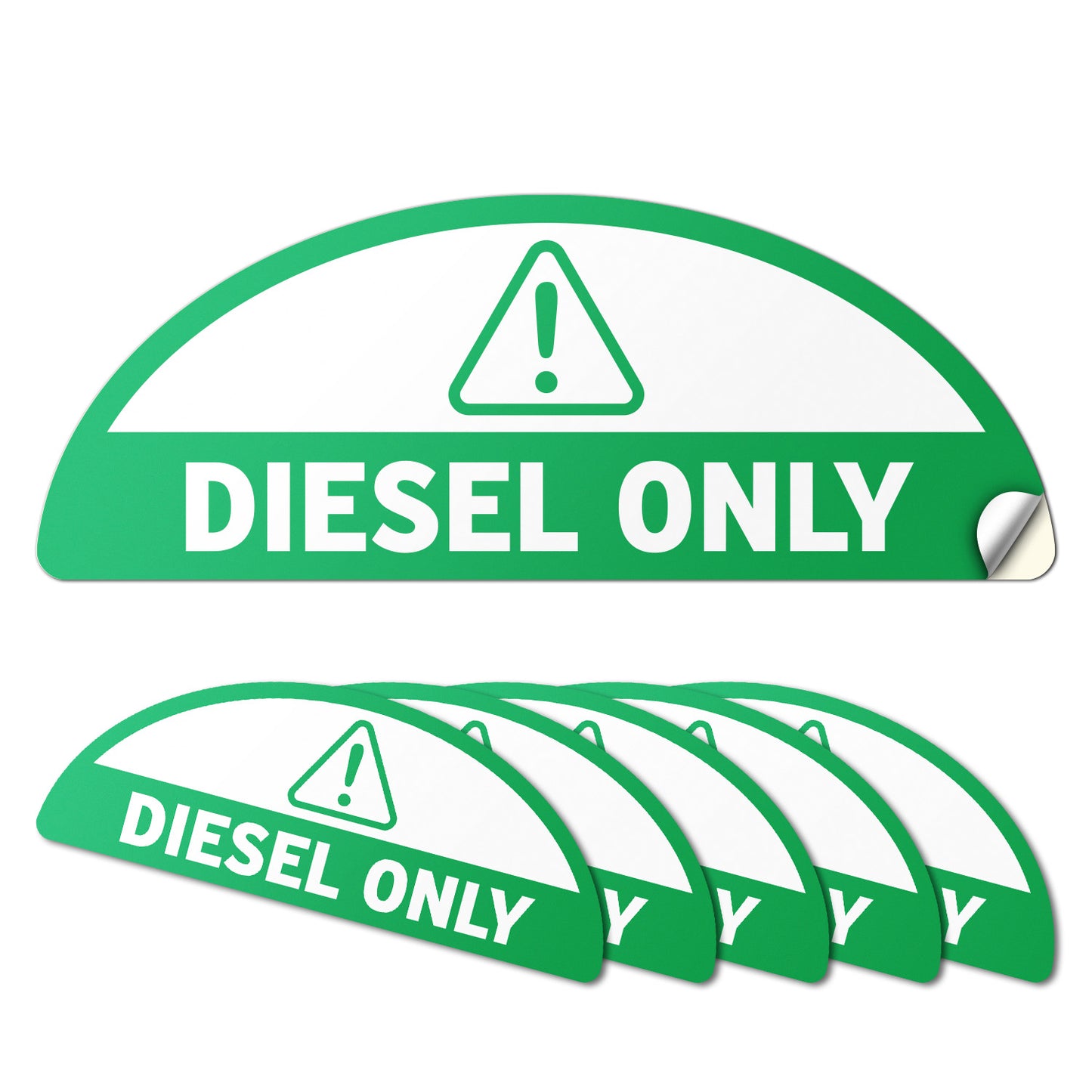 2.17 x 0.82in Fuel Cap Sticker: Diesel Only Decal (Green)